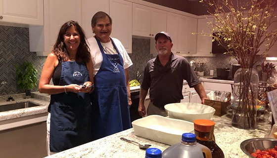 James Island Yacht Club Cooks Dinner at the House